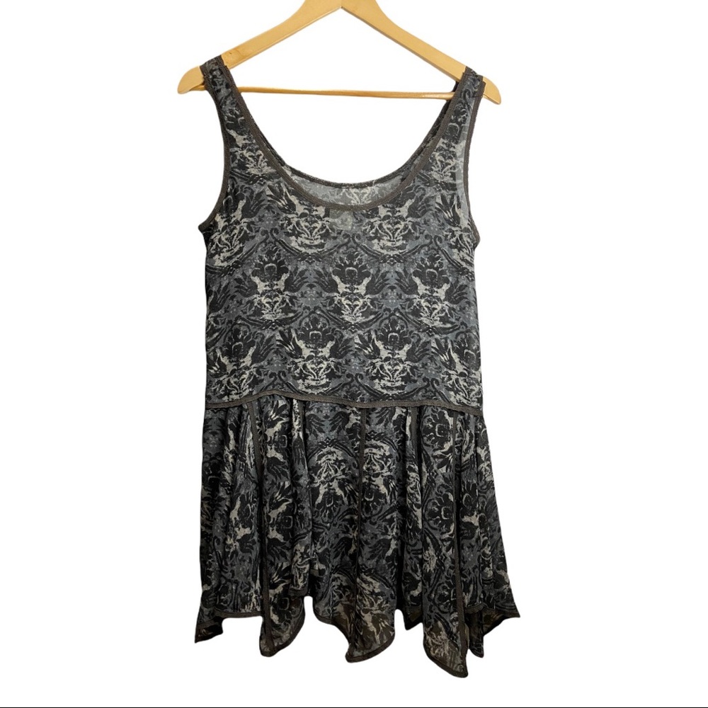 Intimately Free People Sheer Voile & Lace Slip Dress, Grey/Black, Size Medium
